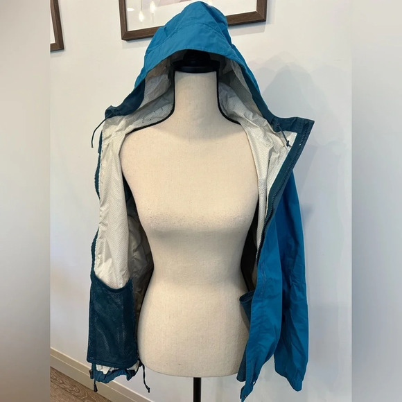 The North Face bright blue rain wind breaker jacket  SZ L UC camping hiking VTG - Picture 5 of 13